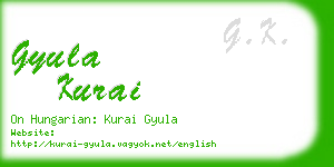 gyula kurai business card